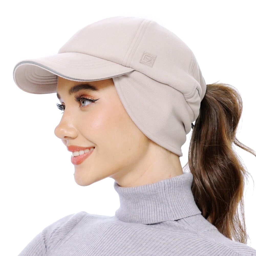 9638 Fleece Ponytail Hat Reflective Winter Ear Flaps Cold Hat